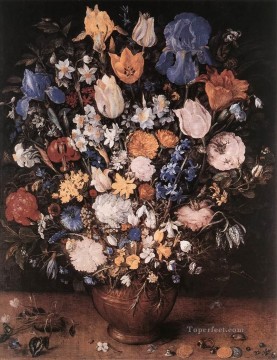 ヤン・ブリューゲル長老 Painting - 粘土の花瓶の花束 ヤン・ブリューゲル（長老）